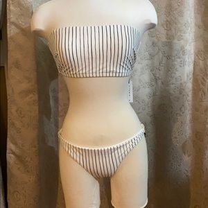 Vitamin A black and white bikini strapless